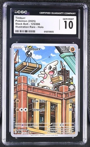 Pokemon Timburr 125/086 Illustration Rare Black Bolt - CGC 10
