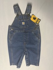 NWT Carhartt Kids Denim Bib Overalls Child  s Size 24M Wash Blue OX8665-B NWT