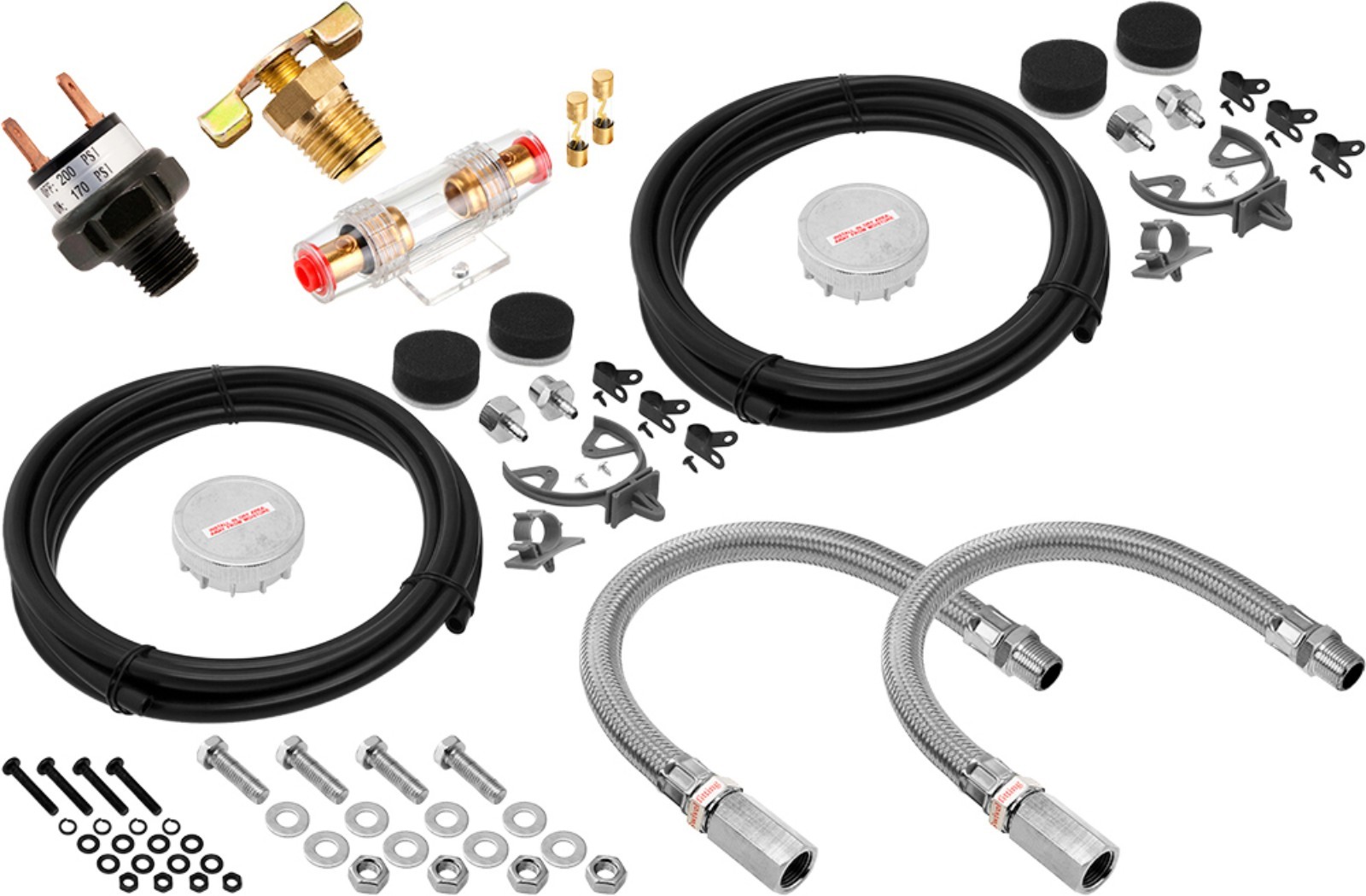 AIR SUSPENSION KIT/SYSTEM FOR TRUCK/CAR BAG/RIDE, DUAL HEAD COMPRESSOR, 3G TANK