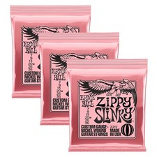 Ernie Ball Guitar Strings Zippy Slinky Nickel Wound Electric 7-36 Gauge 3 Pack