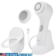 Sonic Facial Cleansing Device Waterproof Exfoliating Brush Serum Infuser Plastic