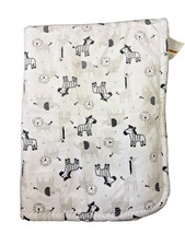 Just Born Black White Gray Zebra Giraffe Lion Safari Baby Blanket 2-Ply 30x40