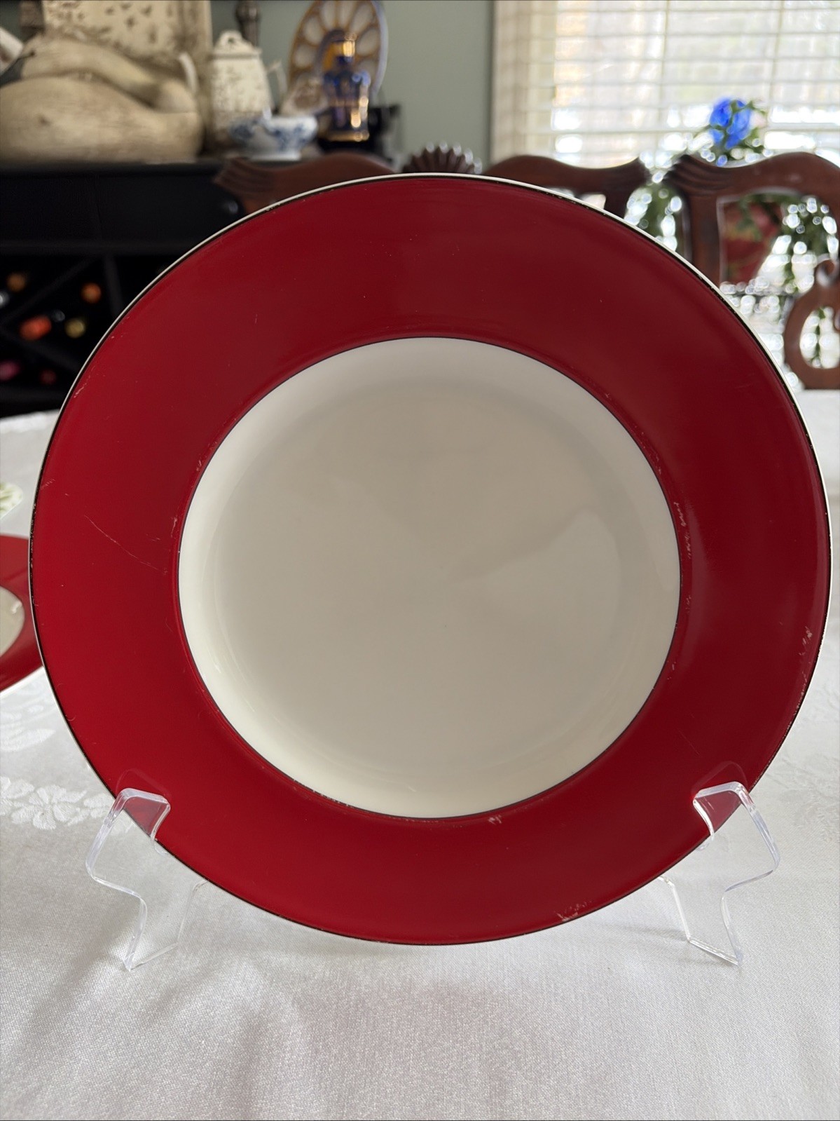 Kate Spade LENOX Rutherford Circle Red Luncheon Plates (2) 9 1/2" Moderate Use thumbnail 10