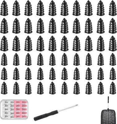 61 Pcs Tire Repair Nail Set, Vacuum Tire Mending Nail & Screwdrive Size: 61pcs