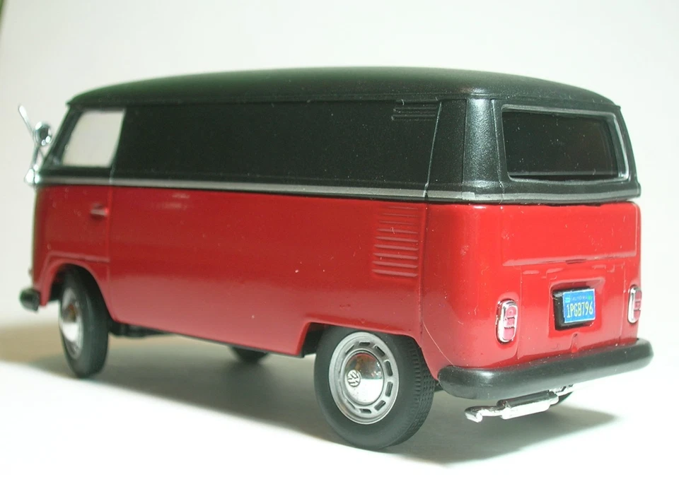VW Volkswagen T1 furgone 1/43 sterzabile transporter  bulli rosso e nero - Immagine 4 di 4