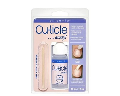 Esteemia Cuticle Away Remover Gel with Free Cuticle Pusher -Quick Action- 1oz