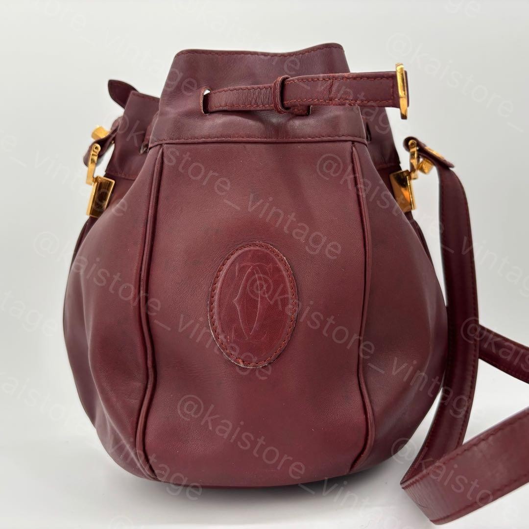Cartier Must Line Drawstring Shoulder Bag Vintage Authentic From Japan