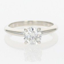 GIA 1.03ct Round Cut Diamond Solitaire Engagement Ring 14k White Gold Size 6
