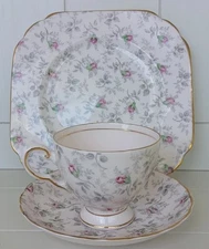 TUSCAN Dainty ROSE BUD CHINTZ Tea Cup, Saucer, Plate Bone China England 9296H