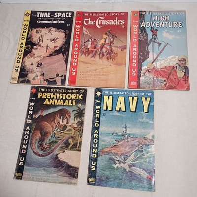 VINTAGE Classics Illustrated The World Around Us Lot of 5: #10, 15, 16, 20, 27