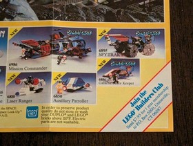 Vintage (1989) LEGO SPACE Futuron Space Police Blacktron Sets Poster - RARE