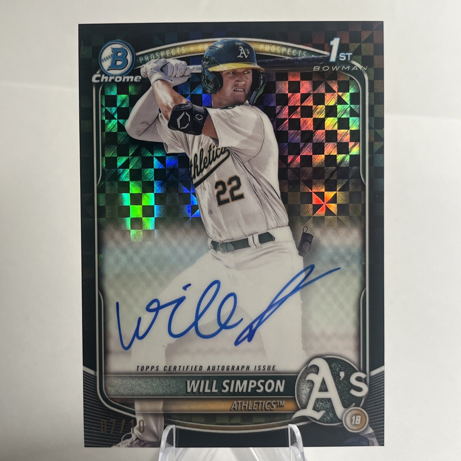 2025 Bowman Chrome Will Simpson Black X-Fractor 1st Bowman Auto /10