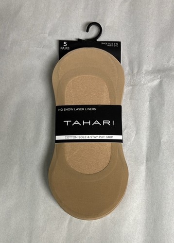 Chaussettes Tahari neuves pour femmes 5 paires chaussettes doublures marron coupe basse no show décontracté preppy