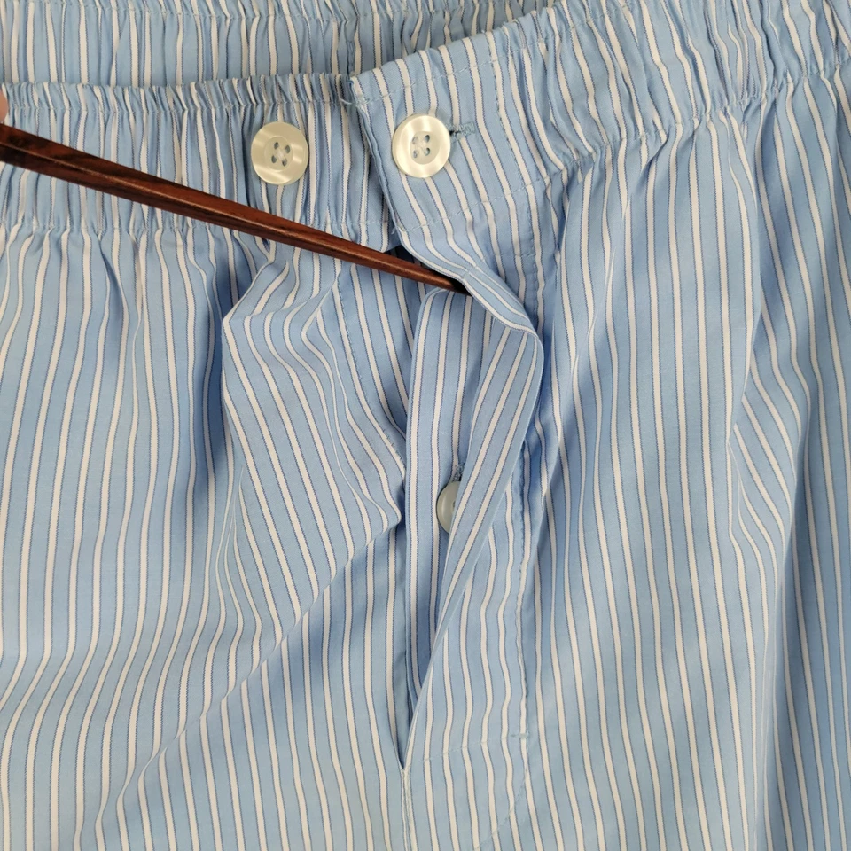 John Bartlett шорты пижама комплект мужской средний легкий короткий рукав синяя полоса - Изображение 3 из 4