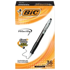 BIC Velocity Retractable Ballpoint Pens, Medium Point (1.0 mm), Black Ink,