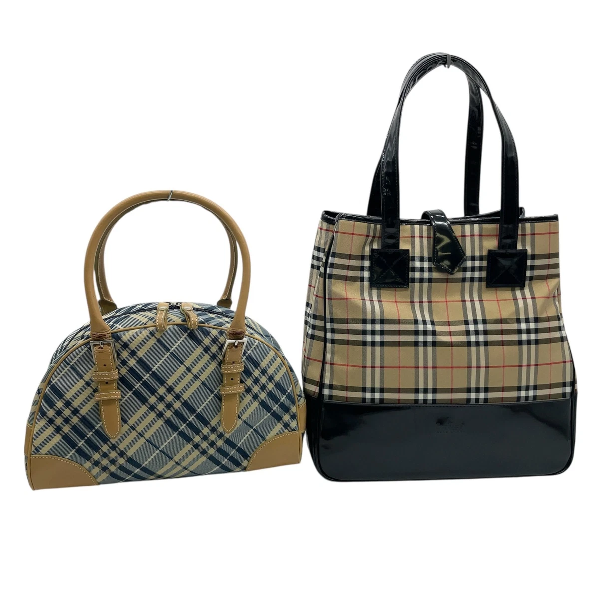 used☆BURBERRY BLUE LABEL セミショルダーハンドバッグ バケット