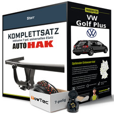 Für VW Golf Plus Typ 5M1,521 Anhängerkupplung starr +eSatz 7pol uni 09- NEU