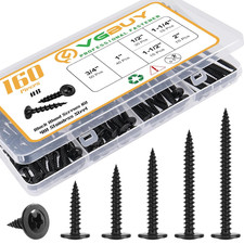 160Pcs 8 Modified Truss Head Wood Screws Assortment Kit, Stainless Steel 410 Qu