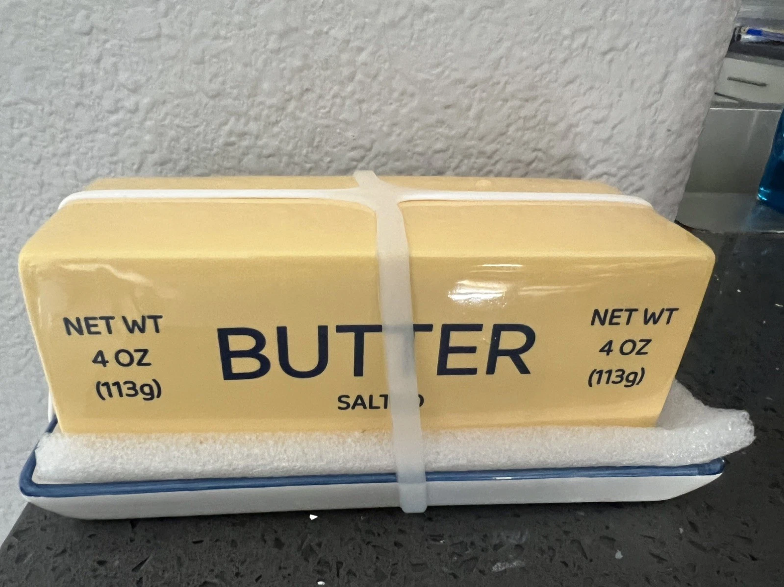 Novelty Butter Stick Shaped Butter Dish Yellow Ceramic Covered Butter Keeper