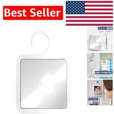 Fogless Shower Mirror with 360  Hook - Shatterproof  Travel-Friendly 6.3"x6.3"