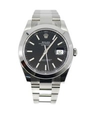 Rolex DateJust 41mm BLACK Oyster Watch 126300 Very Good!!!