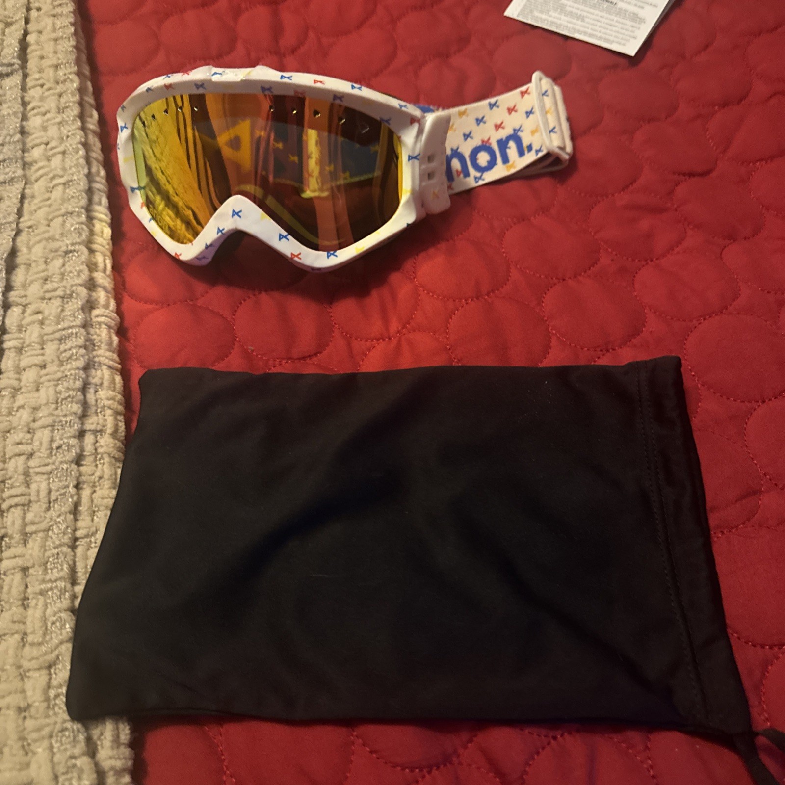 Women's ANON Burton Goggles Snowboard Ski mirrored glass Diamond Rhinesto White 