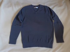 F&F Navy Blue V Neck School Uniform Knit Jumper Size 7-8