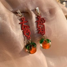 Christmas Red Bow Drop Earrings Women Snowflake Long Bowknot Jewelry Gift