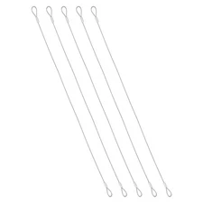1.2mmD x 16"L Travel Security Cable, 5PCS Luggage Cable with Loop Ends, Silver