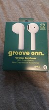 Groove Onn. Wireless Earphones w/Noise Cancellation IPX4  Charging Case NEW
