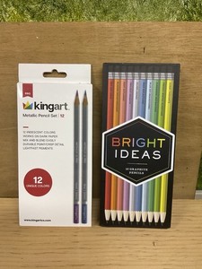KingArt Metallic 12 Pencil Set & Bright Ideas Graphite 10 Pencils New