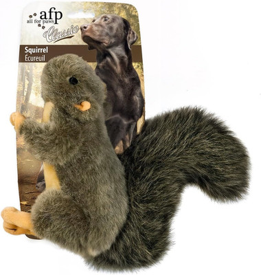 Realistic Plush Squirrel Dog Toy with Squeaker Interactive Soft Chew Hunter Toy