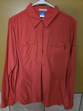Columbia Insect Blocker Mens Orange Solid Lon...