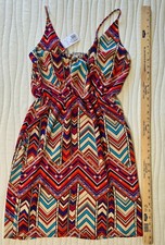 NWT Forever 21 Contemporary Boho Chevron Tribal Art Midi Sundress Sz M