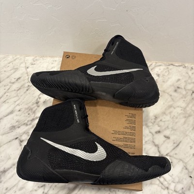 Nike Tawa Flyknit Wrestling Shoes Black Silver CI2952-001 Men's