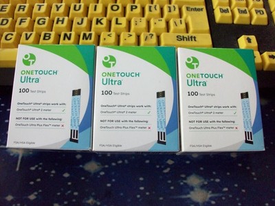 300 ONE TOUCH ULTRA TEST STRIPS 3 BOX OF 100, EXP 10,11 &12-26,GOOD SEALED BOXES