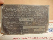 1940s Era Ford Pickup Truck Body Tag Original Lk Rat Rod Patina 1940s Era Ford Pickup Truck Body Tag Original Lk Rat Rod Patina