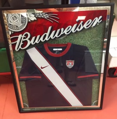Us Soccer Budweiser Beer Framed Soccer Jersey Rare