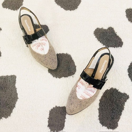 NEW BeautiFeel $345 Womens 37 US 6-6.5 Shirley Black Beige Mary Jane Slingbacks - Picture 3 of 10