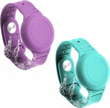 2pcs Kids Wristband for Airtag, Waterproof Silicone Airtag Holder Wristband for