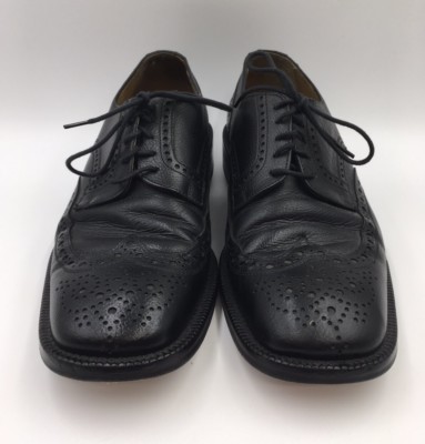 Barneys New York Mens Black Leather Oxford Dress Shoes Size 