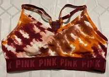 Victorias Secret, PINK, Women  s, Small, Orange, Tie Dye, Sports Bra NWT  A1016