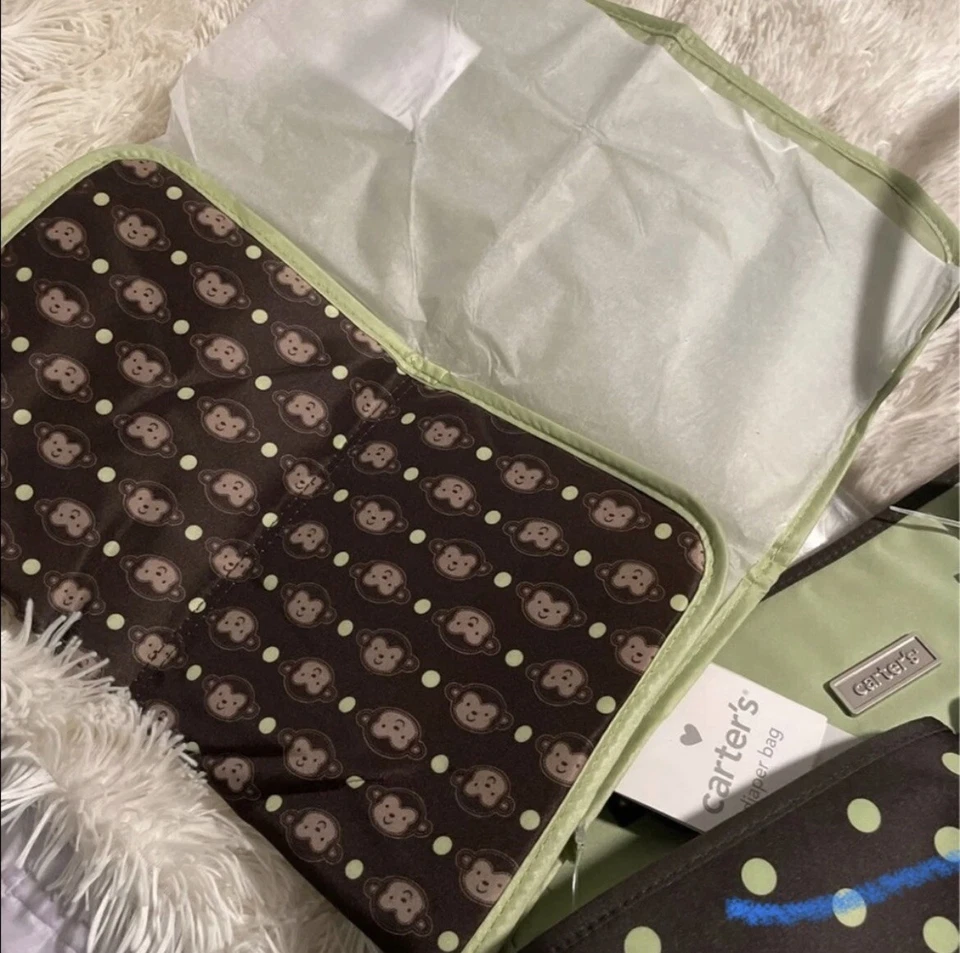 Carter's Monkey Diaper Bag With Changing Pad NWT - Image 3 of 3