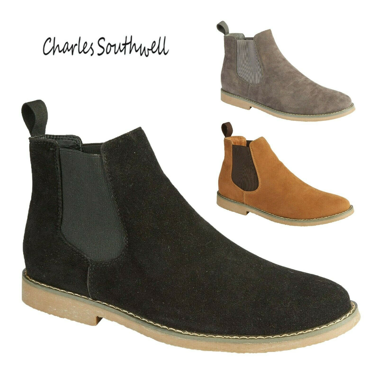 Mens Dealer Boots Faux Suede Casual 
