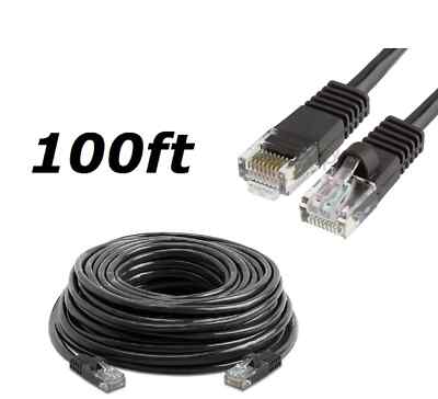 4x 100FT CAT5 CAT5E BLUE ETHERNET LAN NETWORK CABLE RJ45 Patch Network Blue US