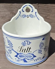 Vintage GMT & Bro Germany 3998 SALT  Porcelain Ceramic Blue Onion