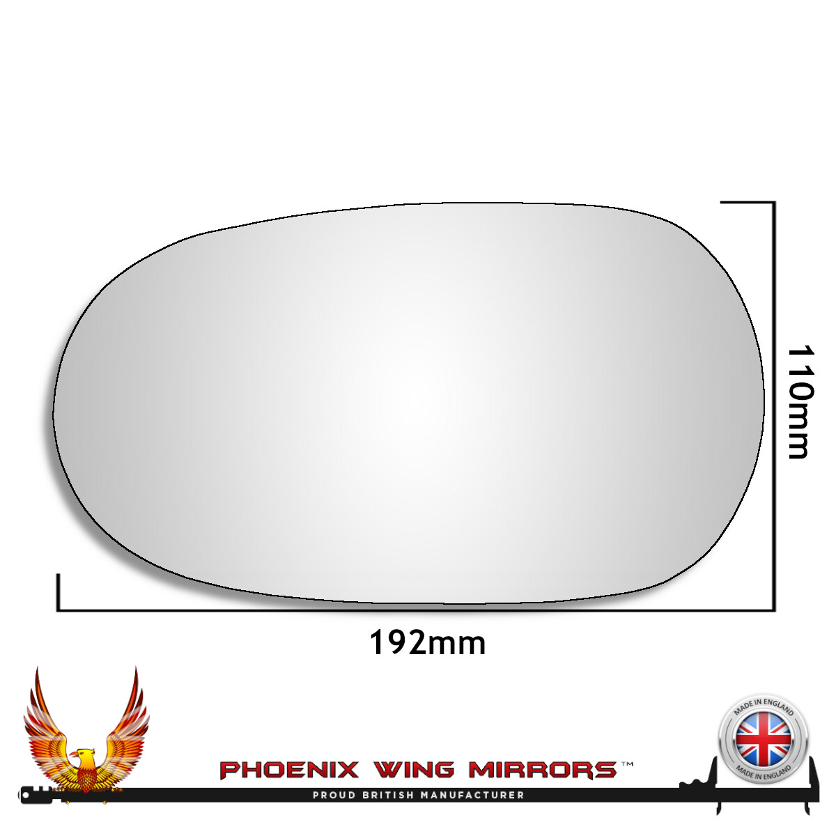 Left Hand Passenger Side Jaguar X-Type 2001-2008 Convex Wing Door Mirror Glass