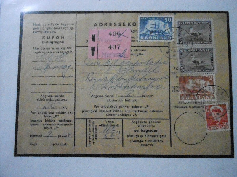 Greenland 5 kroner American Issue on Adressekort