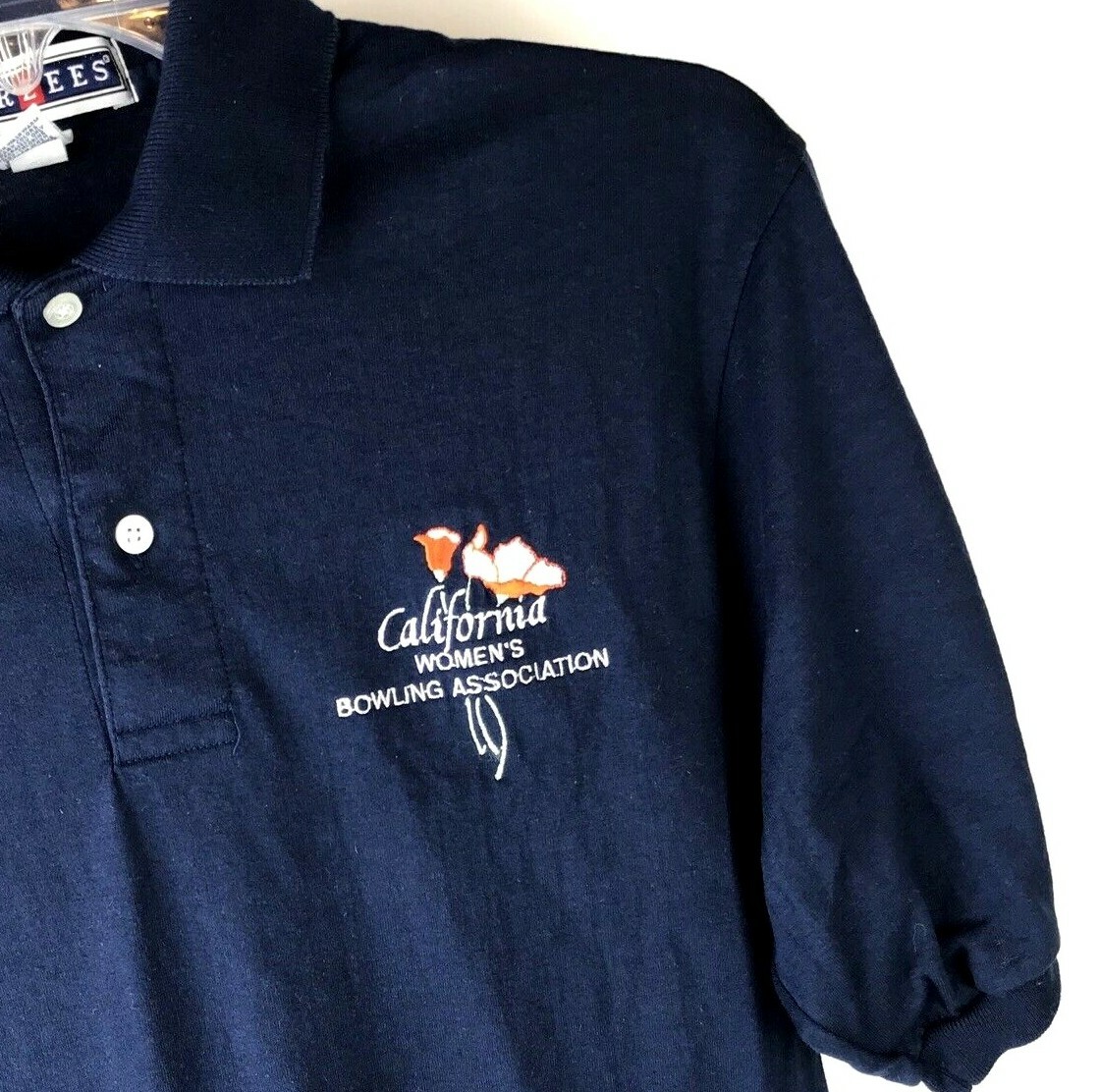 California Womens Bowling Association Vtg Shirt Embroidered Short Sleeve Polo S