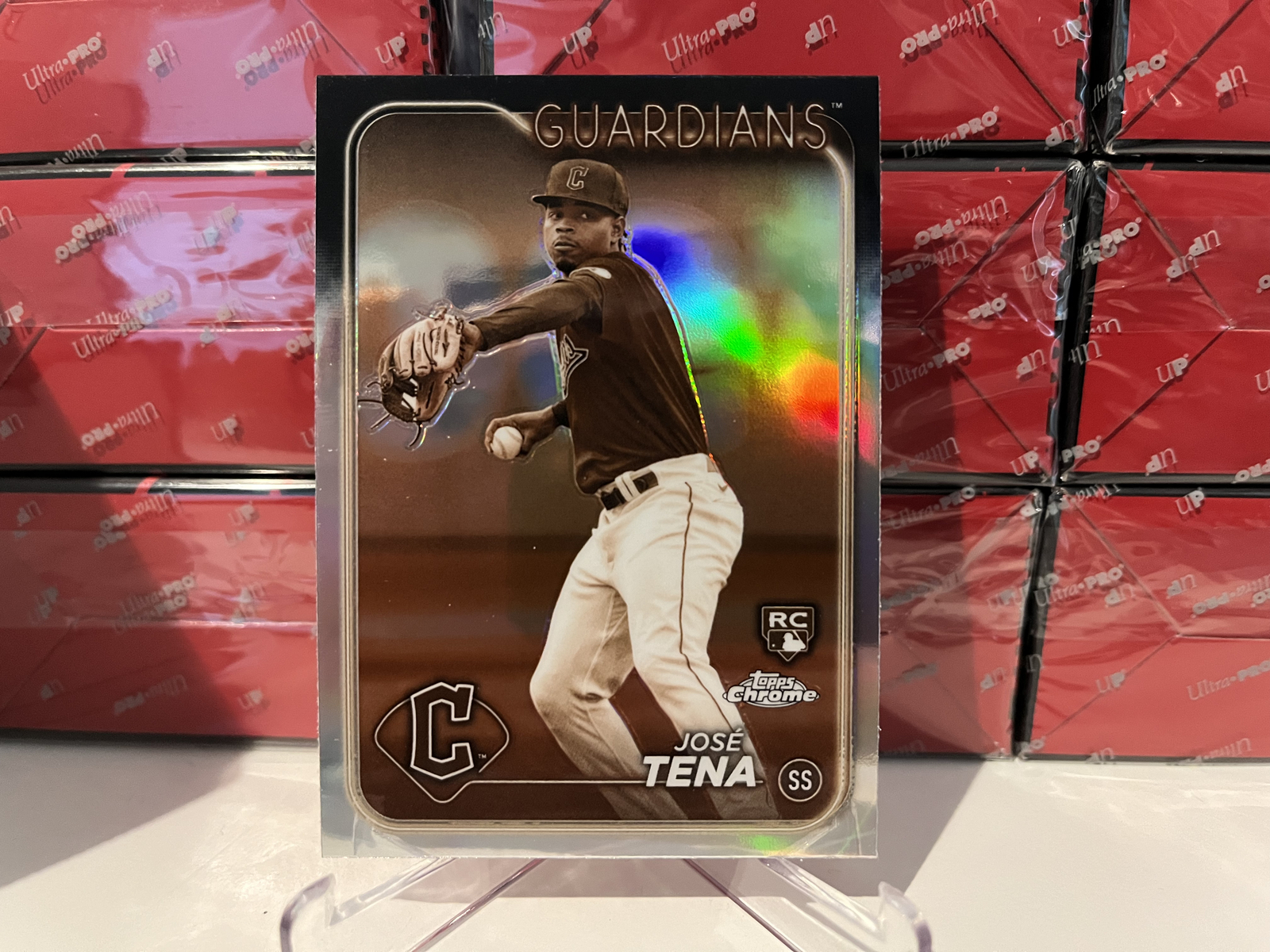 2024 MLB Topps Chrome Jose Tena #29 Sepia Refractor Insert Rookie Card